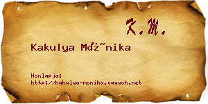 Kakulya Mónika névjegykártya